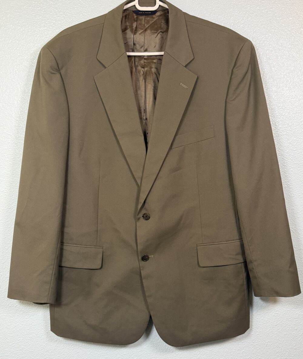 Brooks Brothers Men’s 44R Blazer Brown Gray Cotton Blend 2 Button Sport Coat